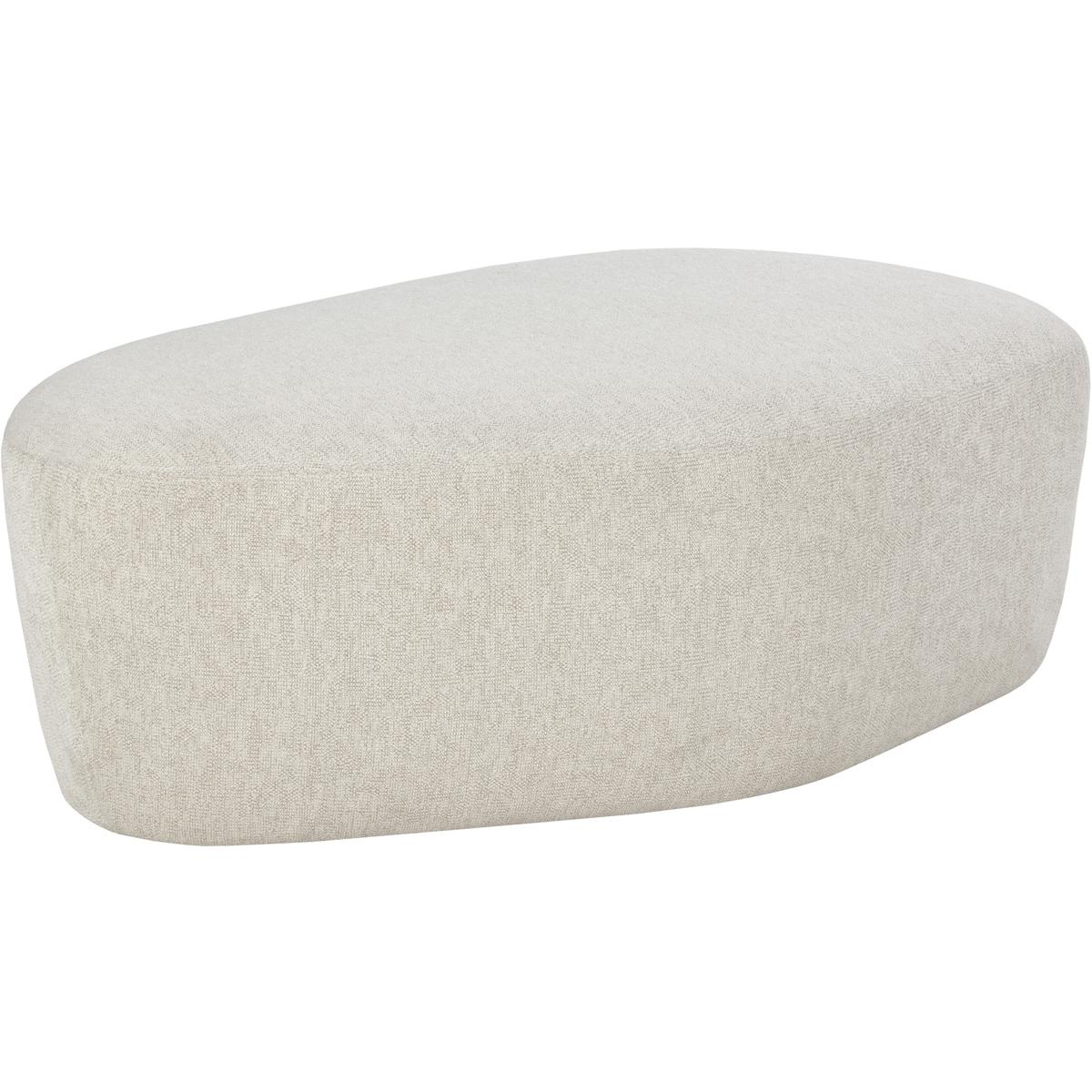 Fannie Modern Classic Dove Cream Upholstered Curved Ottoman